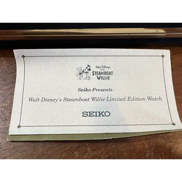 Vintage Disney Limited Edition Steamboat Willie Seiko Watch *New*
